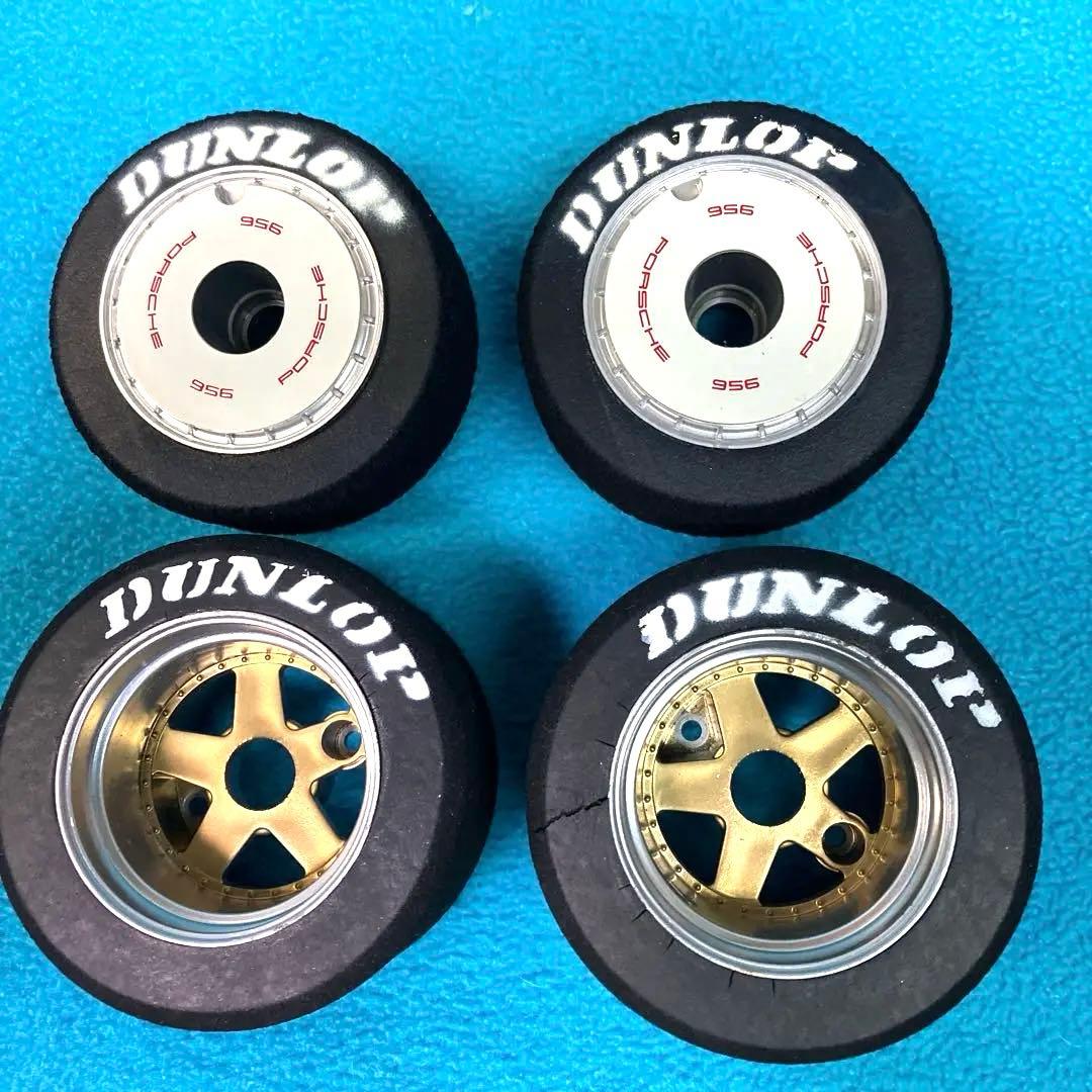 タミヤ RCカー ボディ & タイヤホイール ポルシェ956 塗装ミスあり