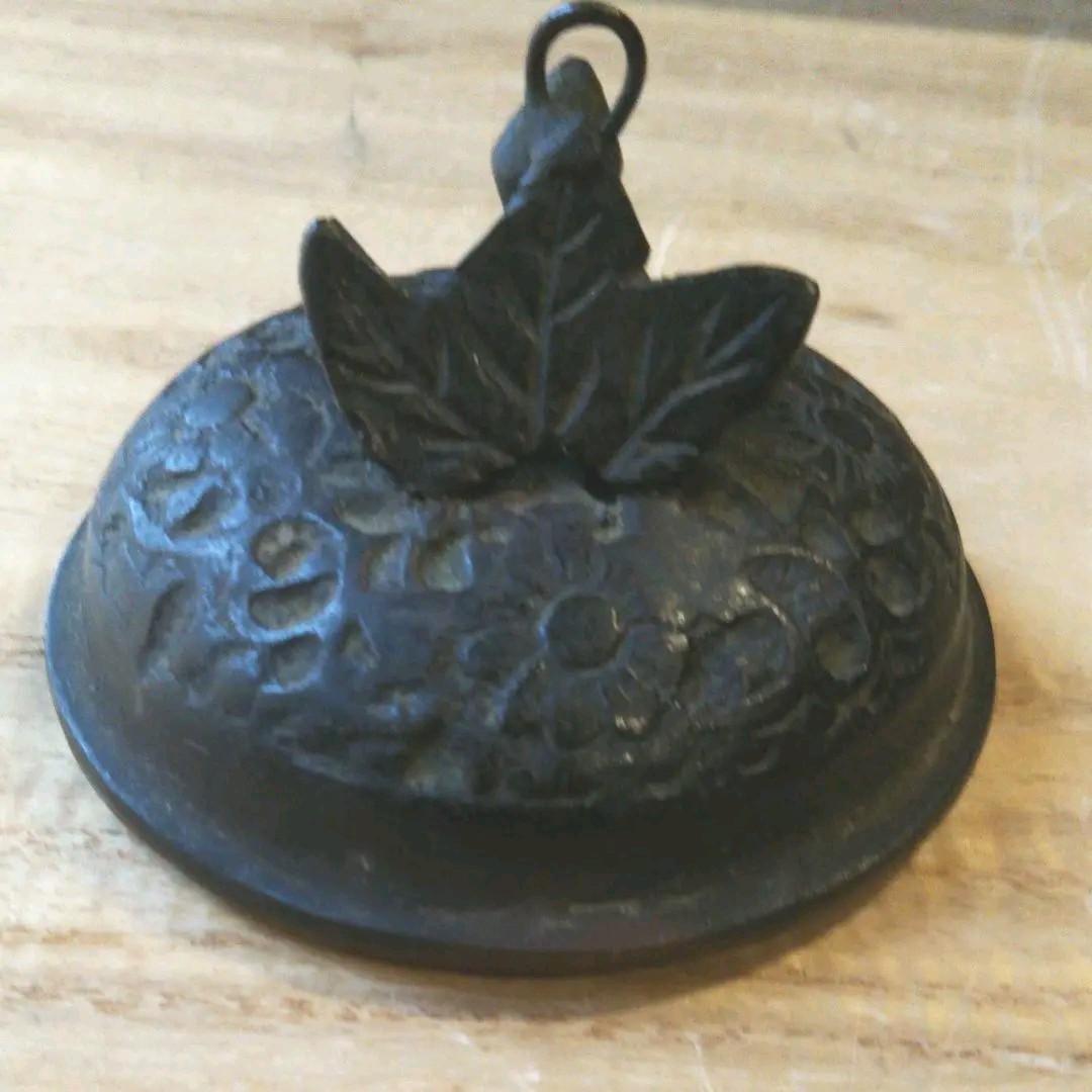 香炉 銅製  一角獣耳  鶴彫り