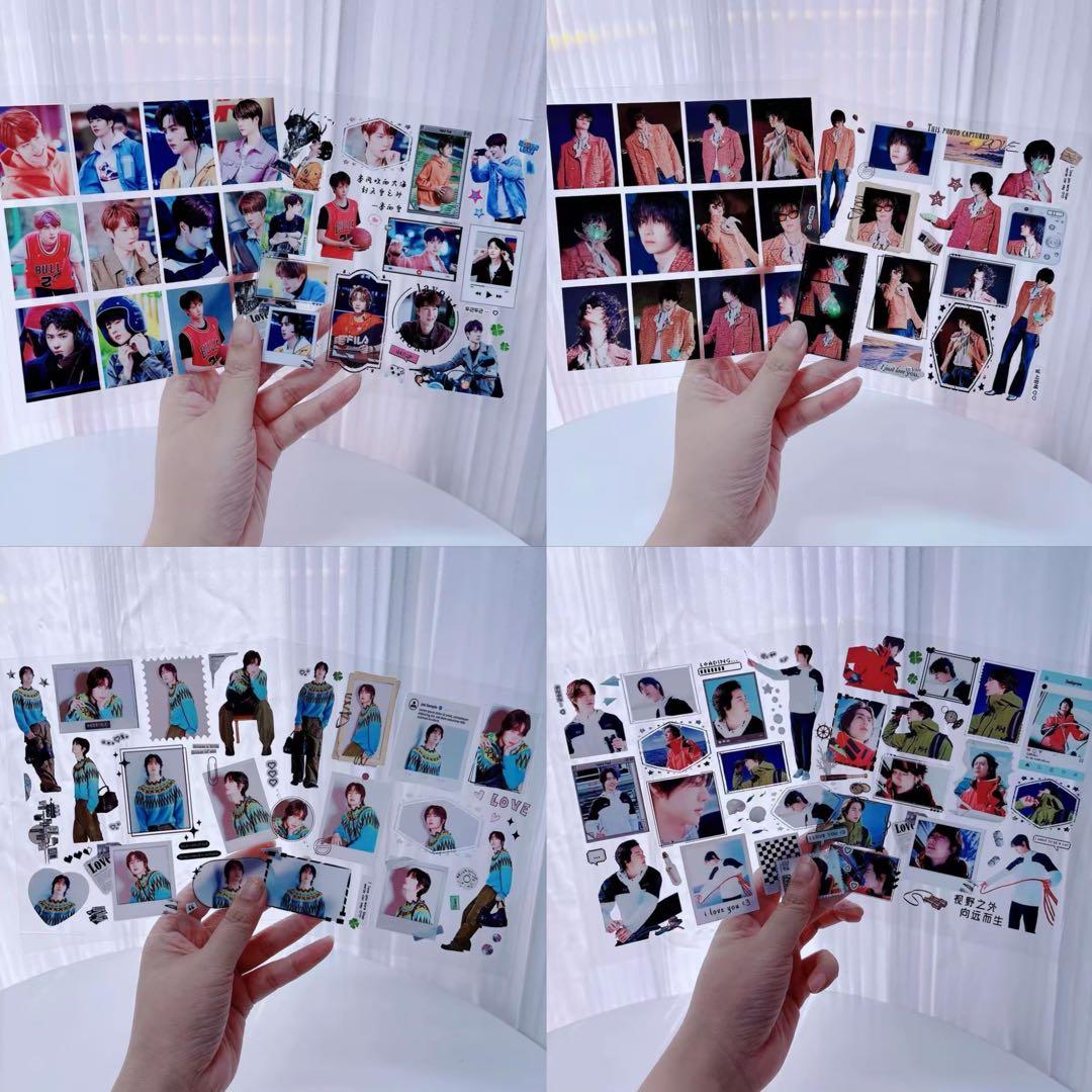 15×15cm 王一博 転写ステッカー 耐油 防水ステッカー　2枚　28セット❣️