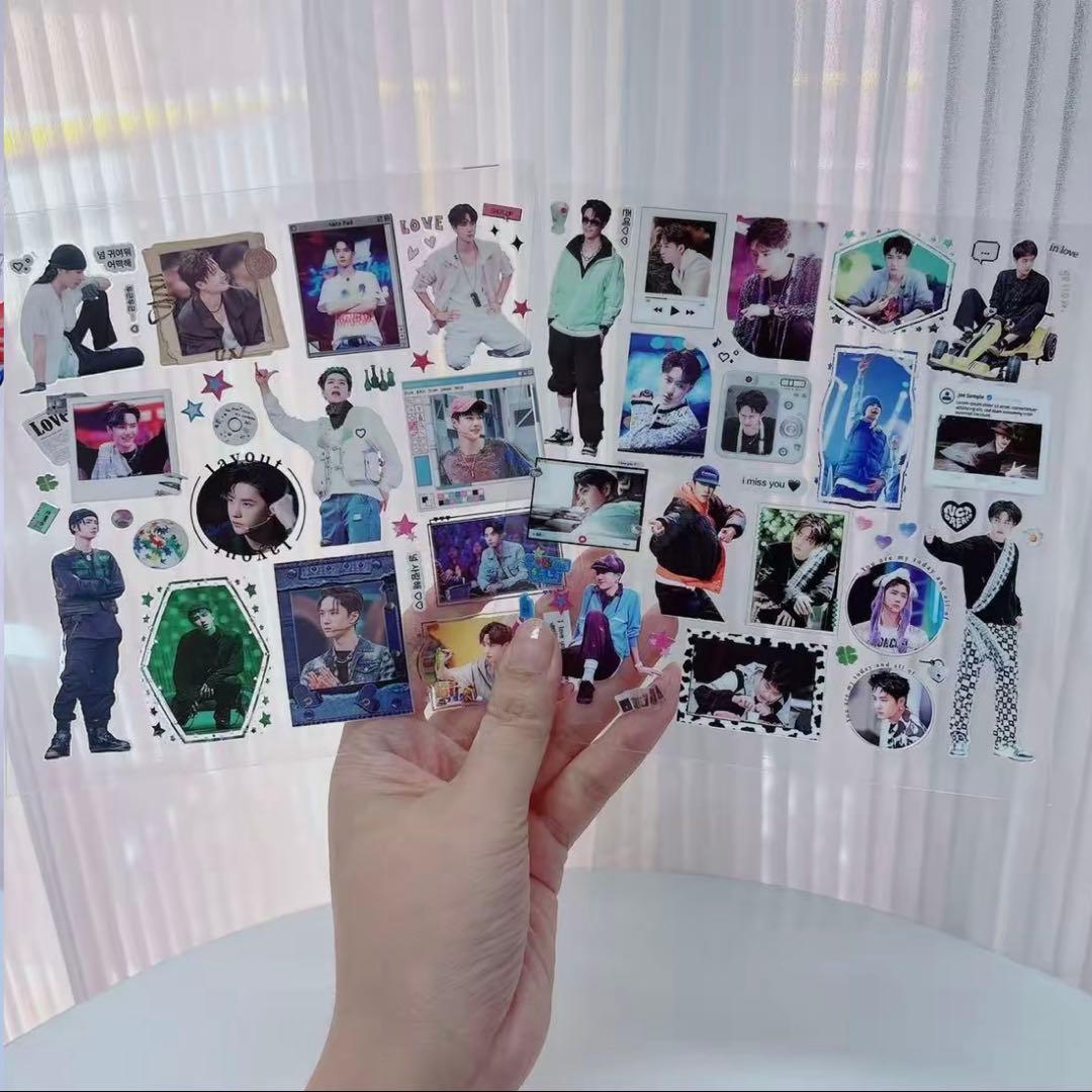 15×15cm 王一博 転写ステッカー 耐油 防水ステッカー　2枚　28セット❣️