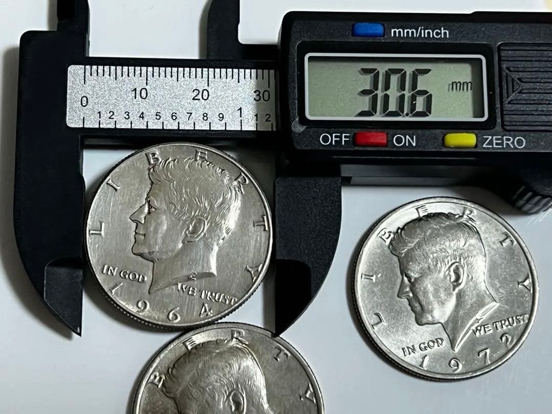 銀貨1964年、1972年ジョン・F・ケネディ ハーフダラー 3枚セット