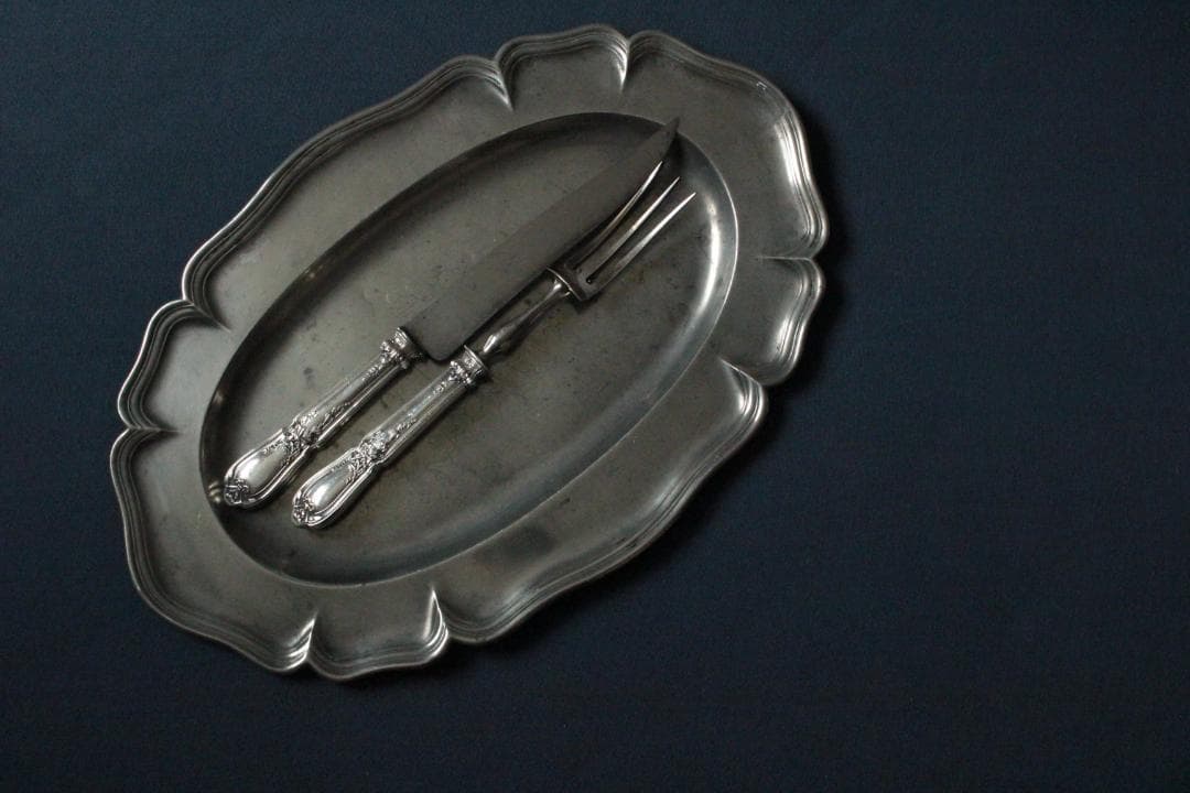 エタンオーバルプレート大/フランスアンティークアクセサリートレイ