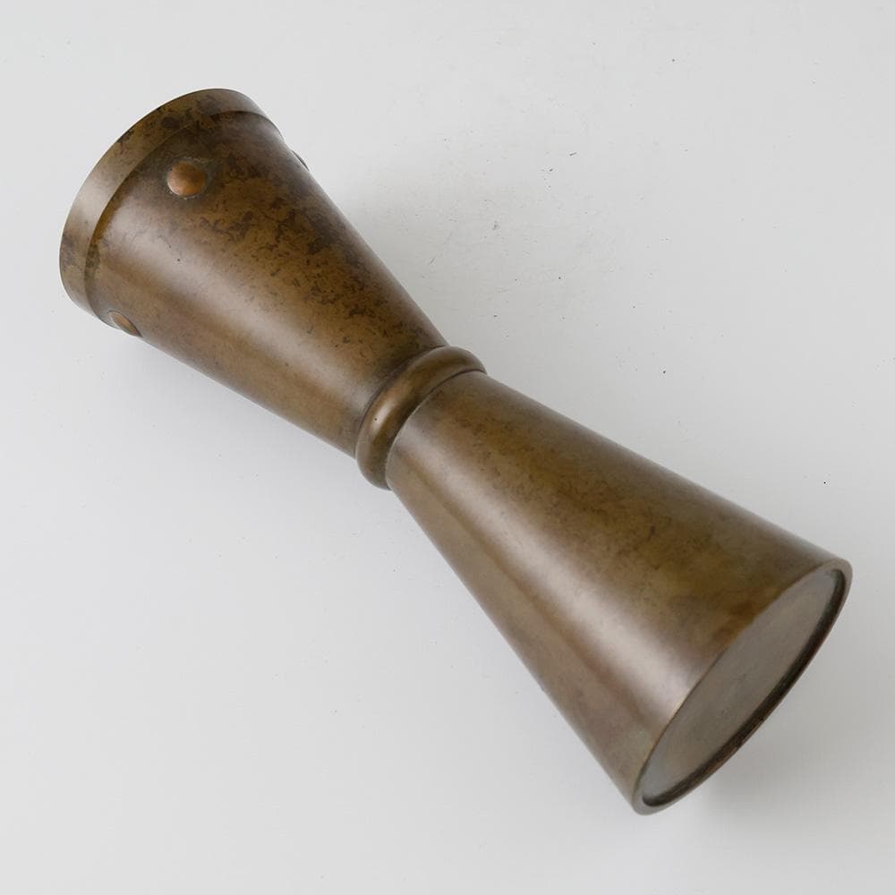 昇雲 底款 古銅 把綿花入 銅製花瓶 花入 花器 壷 茶道具 金属 748ｇ