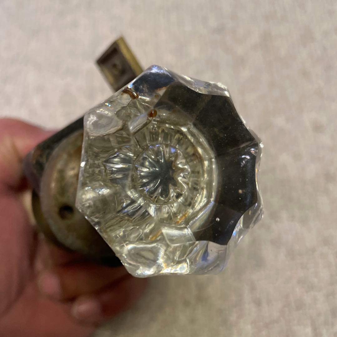 アンティーク ガラス ドアノブ