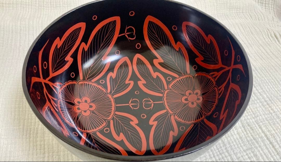 吉野塗　吉野絵　喰籠 大鉢