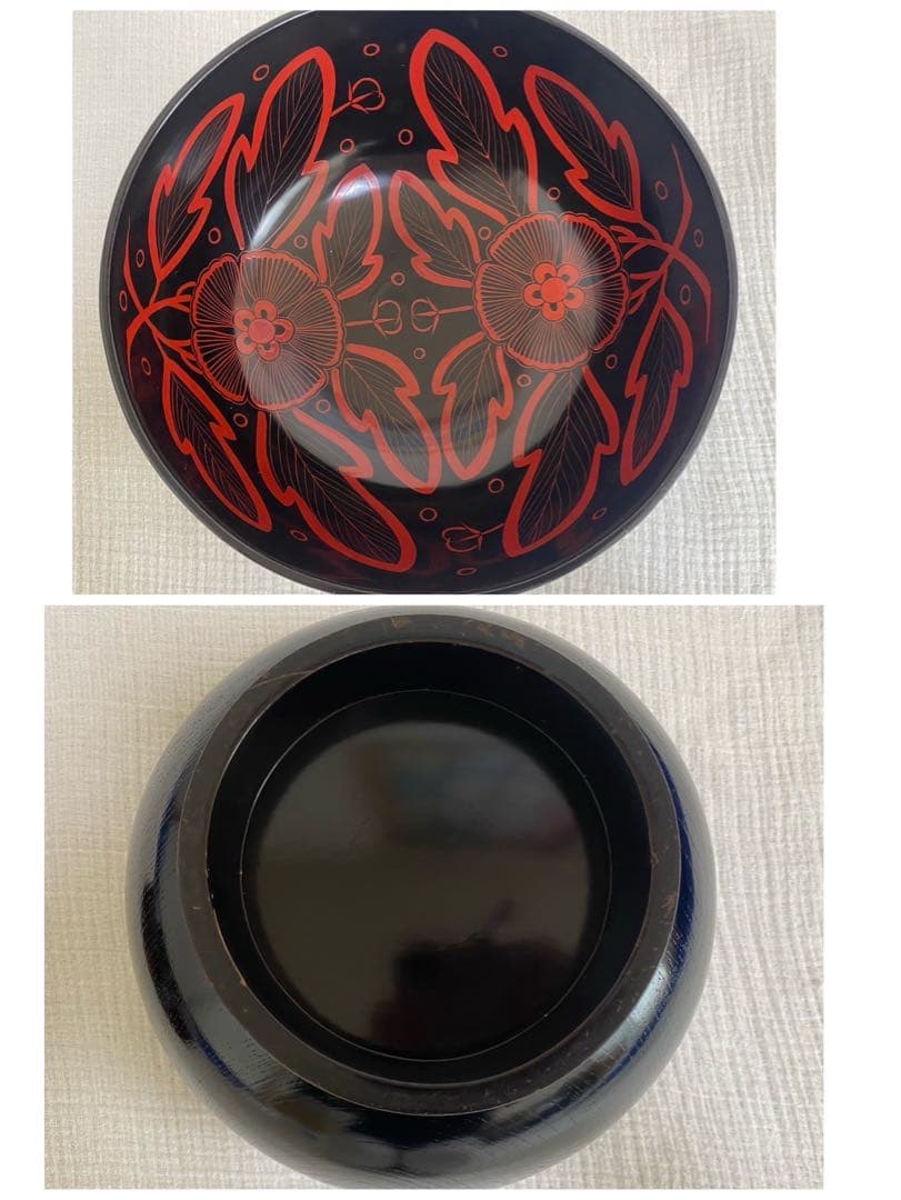 吉野塗　吉野絵　喰籠 大鉢