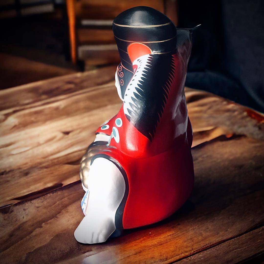 古玩 福島県 郷土玩具 堤人形 つゝみ人形 三番叟 土人形 芳賀強 伊達騒動