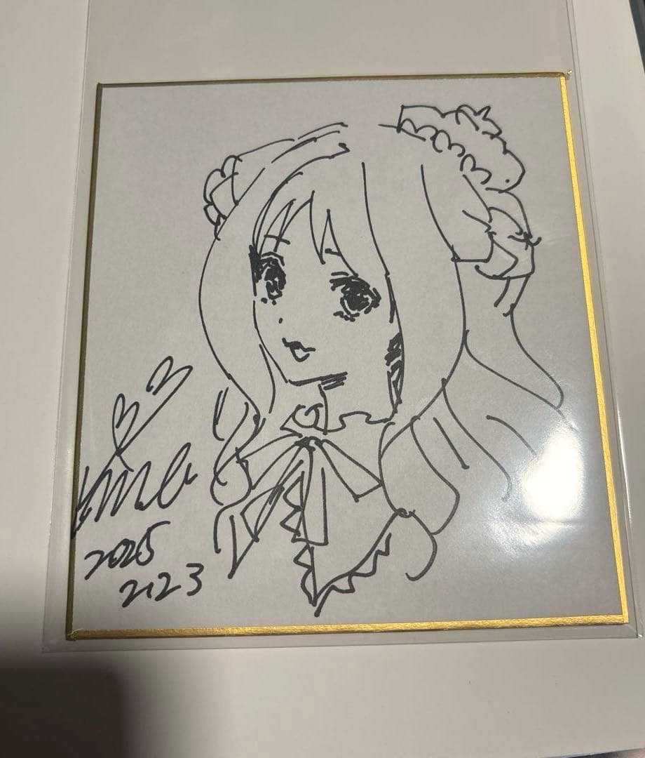 メルル　直筆イラスト色紙