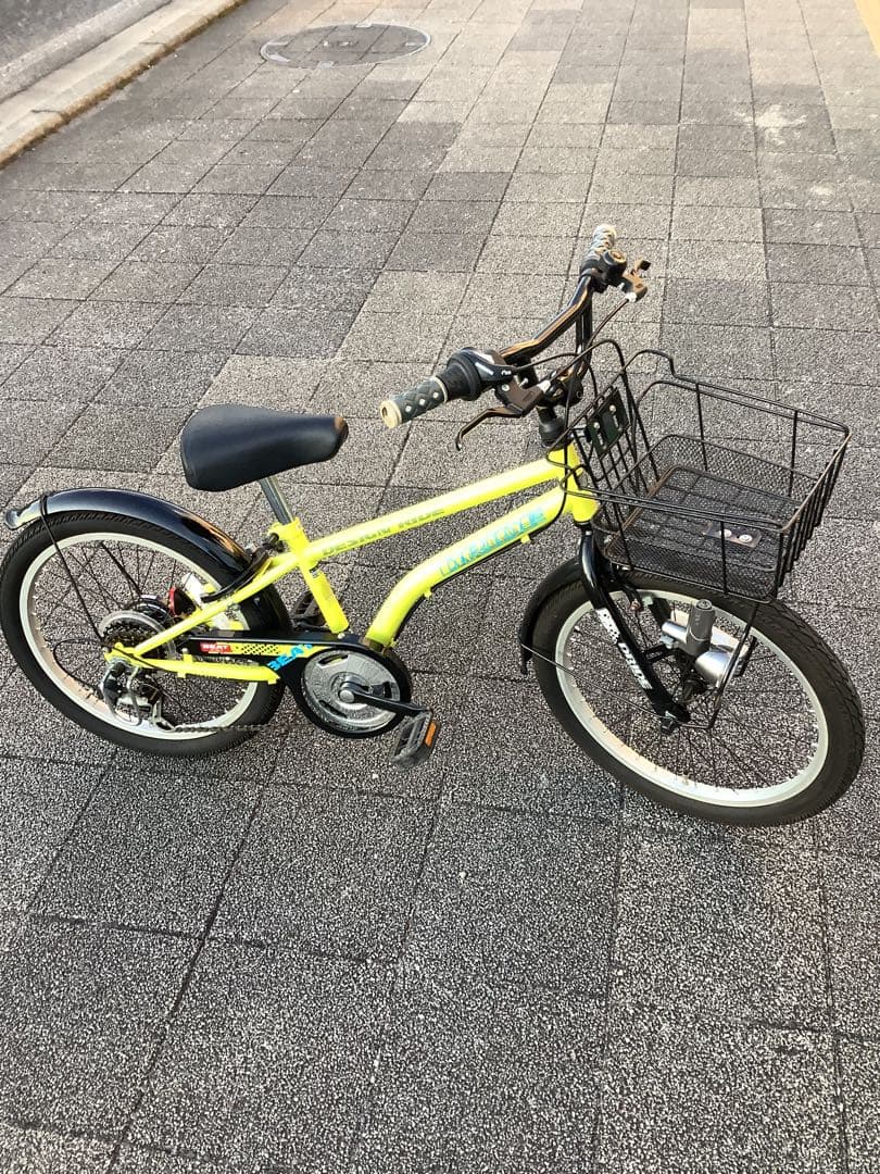 キッズバイク イエロー ブラック バスケット付き