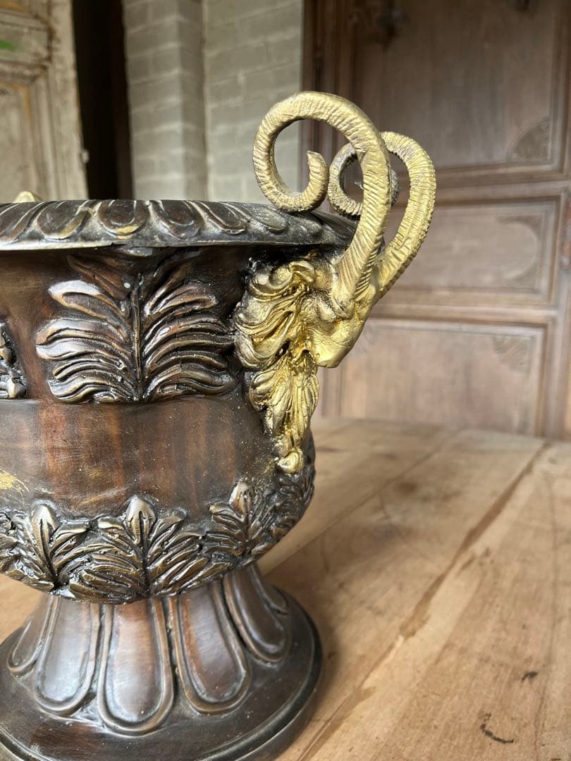 フランス製ブロンズ装飾花瓶　非常に希少