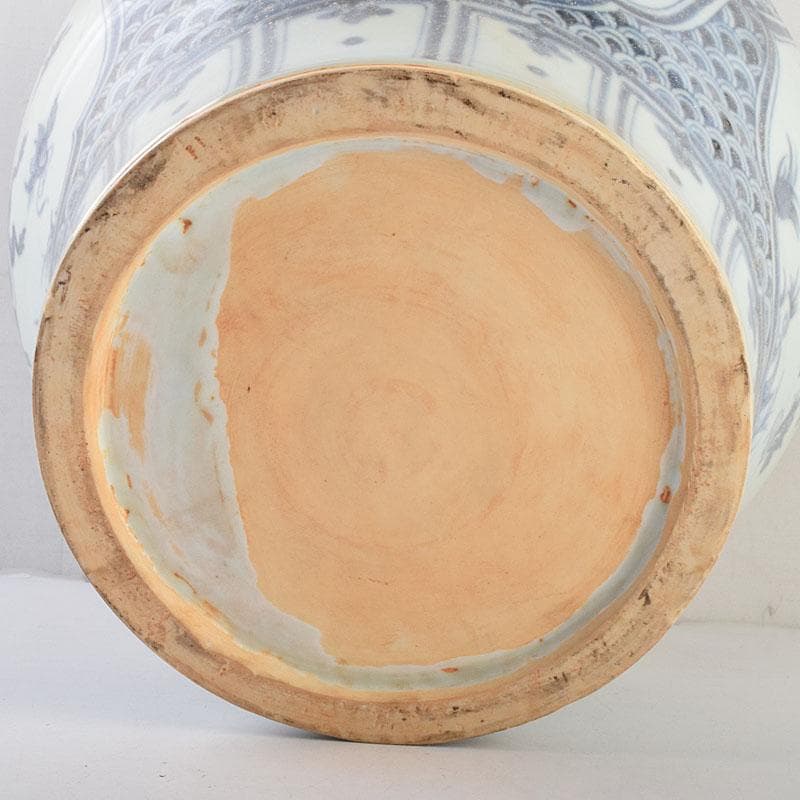 中国　青花　花弁神獣文　花瓶　壺　C　8943A