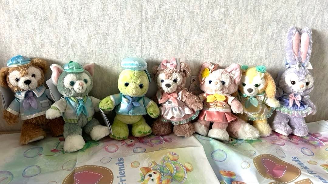 ダッフィー &フレンズ 20周年 ポージープラッシー 7人セット