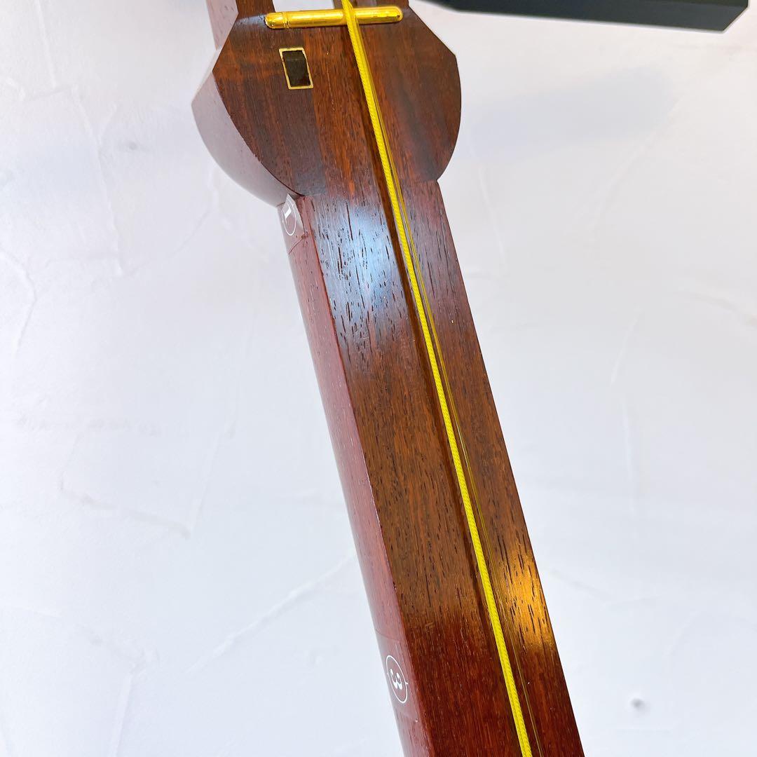 【現状品】三味線 ケース付き 和楽器 皮破れあり 紅木 紫檀