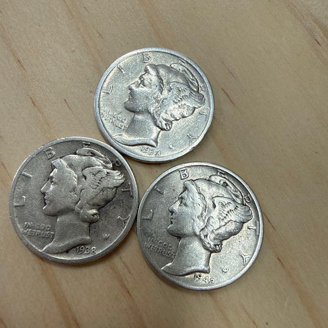 アメリカ　マーキュリー・ダイム銀貨12枚セット