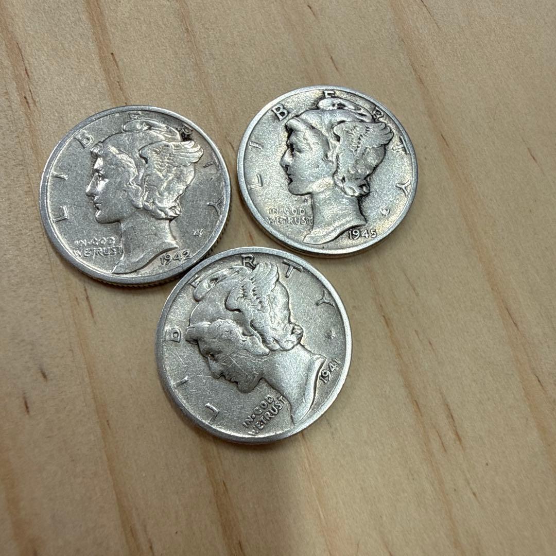 アメリカ　マーキュリー・ダイム銀貨12枚セット