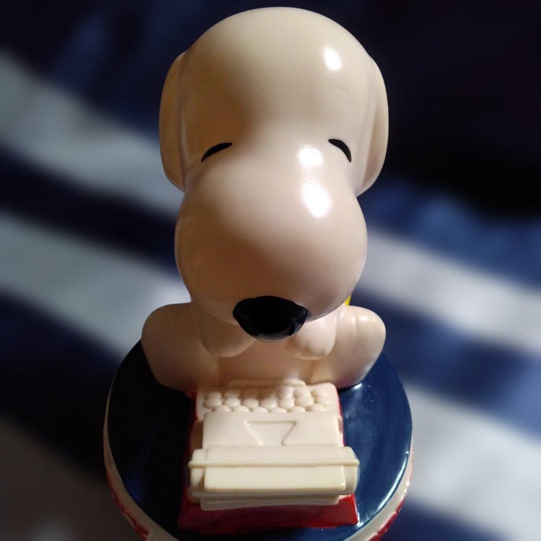 スヌーピー＆ウッドストック　タイプライター 　ソフビ貯金箱　レア　美品