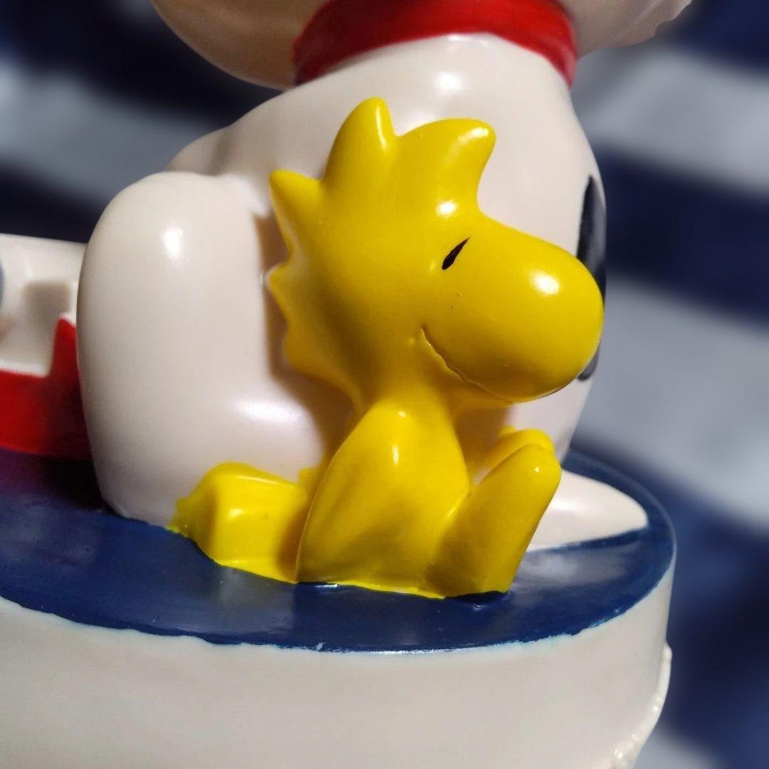 スヌーピー＆ウッドストック　タイプライター 　ソフビ貯金箱　レア　美品