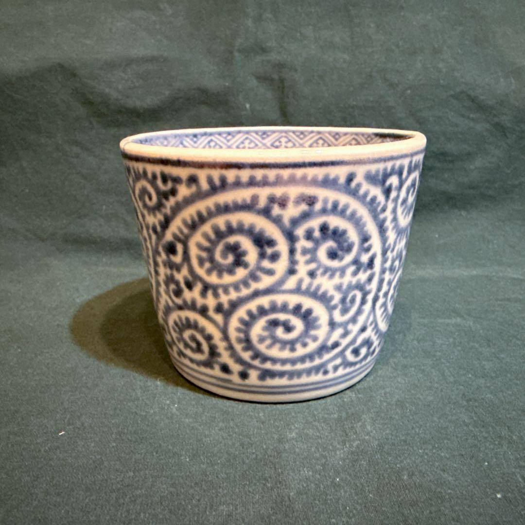 古伊万里　総柄　蛸唐草文　蕎麦猪口