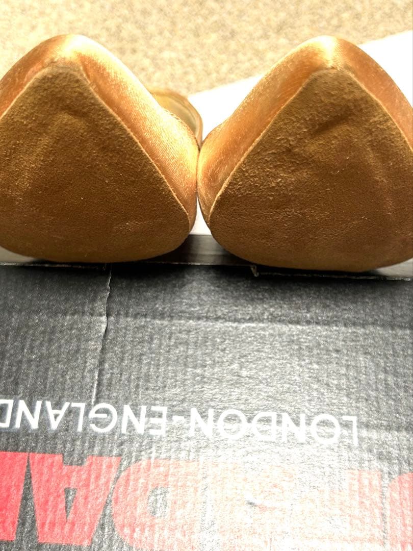 新品！スーパーダンス　社交ダンスオレンジ サテン モダントゥ シューズ