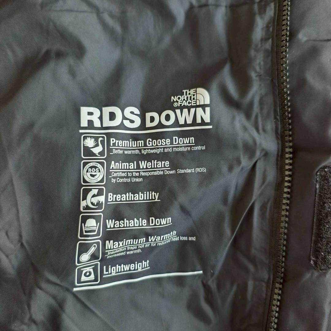 美品　ノースフェイス　ロングダウンジャケット　メンズ XS　ブラック　腕ロゴ