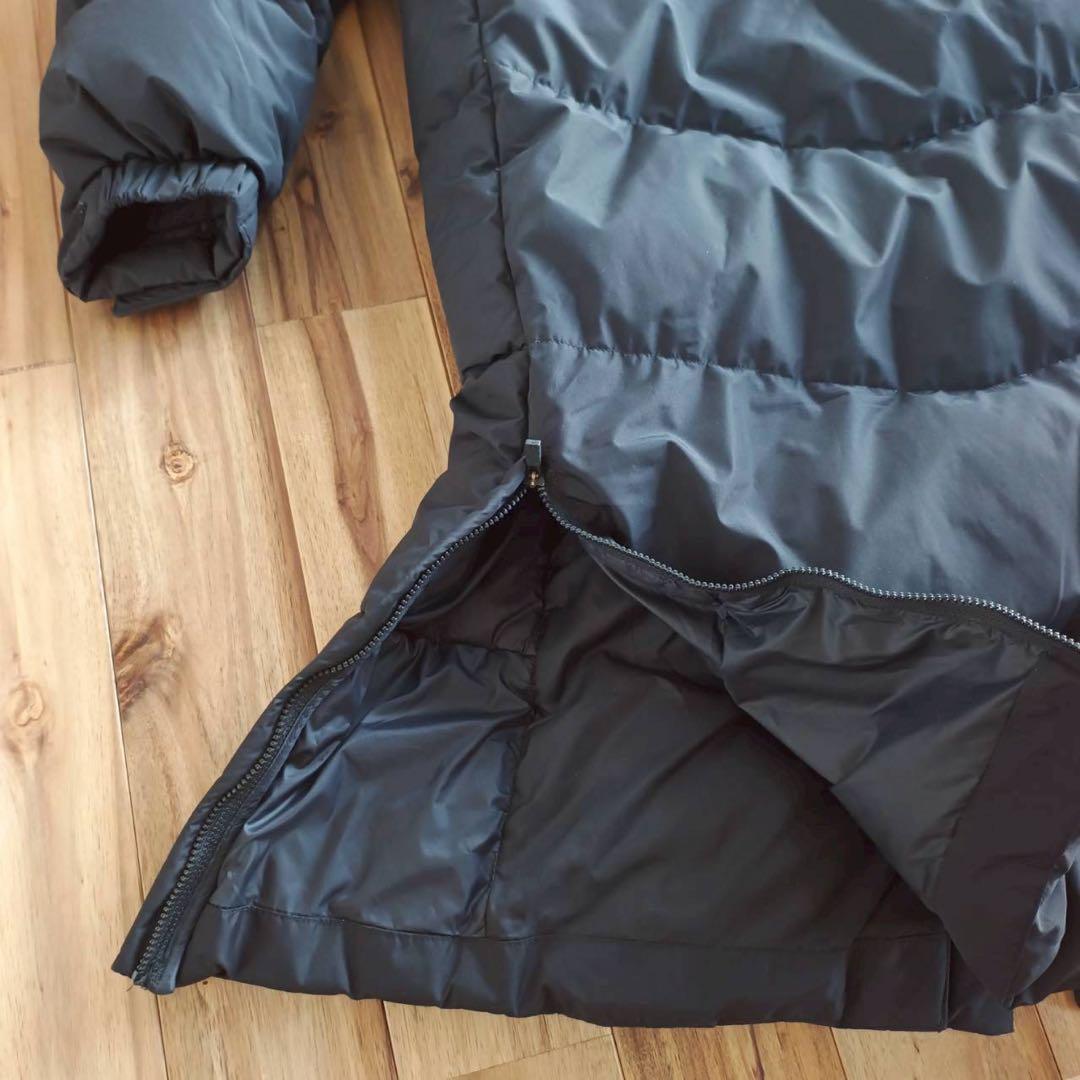 美品　ノースフェイス　ロングダウンジャケット　メンズ XS　ブラック　腕ロゴ