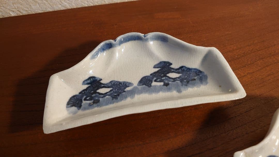 初期伊万里　古伊万里　染付　山型皿　アンティーク古伊万里　蔵出し　2客