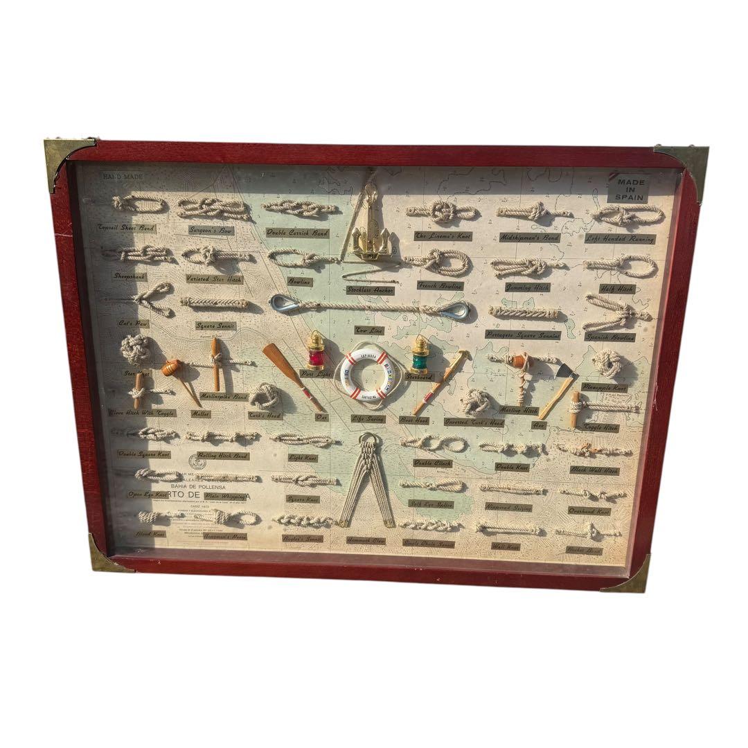 スペイン製 ロープワーク 結び方標本 マリン壁掛け