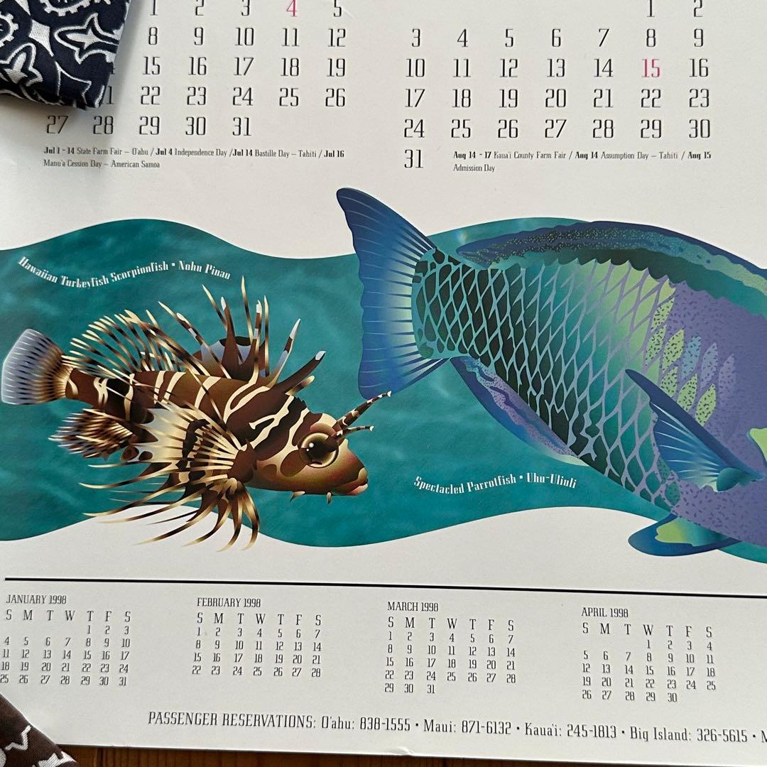 97年旧ロゴHAWAIIAN AIRハワイアン航空オリジナルカレンダーポスター5