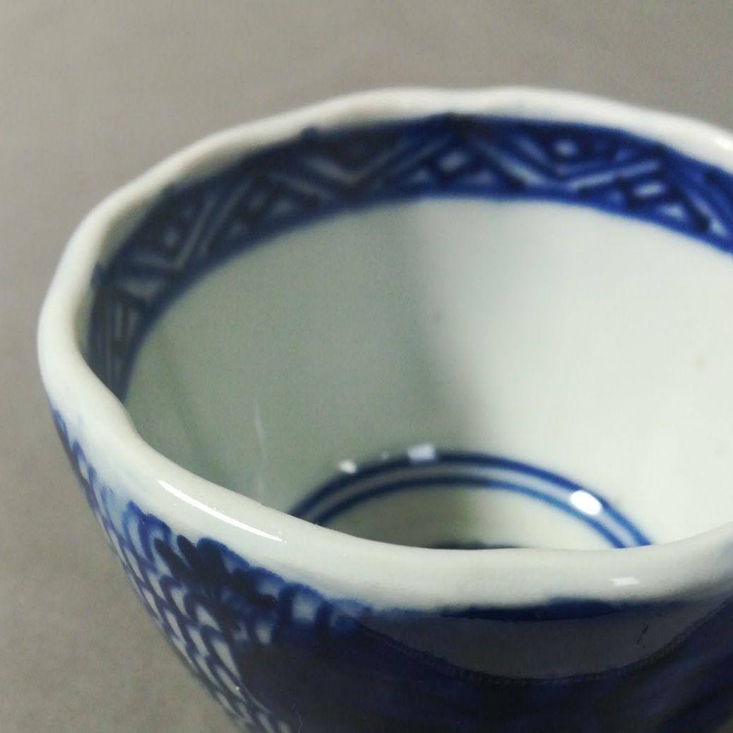 古い　そば猪口　微塵粉　みじんこ　染付　そば猪口　５客