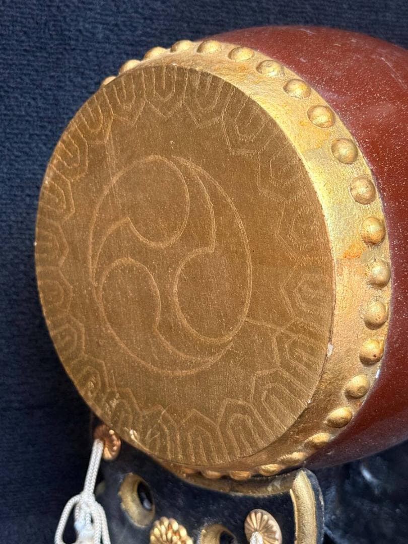 太鼓 飾 ミニ 金箔 伝統工芸 総高さ29.5㎝ 岡崎市発送 7823