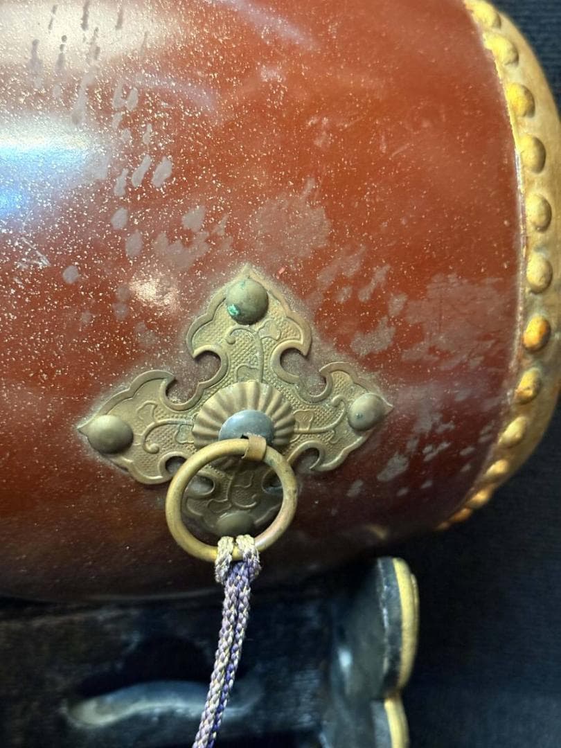 太鼓 飾 ミニ 金箔 伝統工芸 総高さ29.5㎝ 岡崎市発送 7823