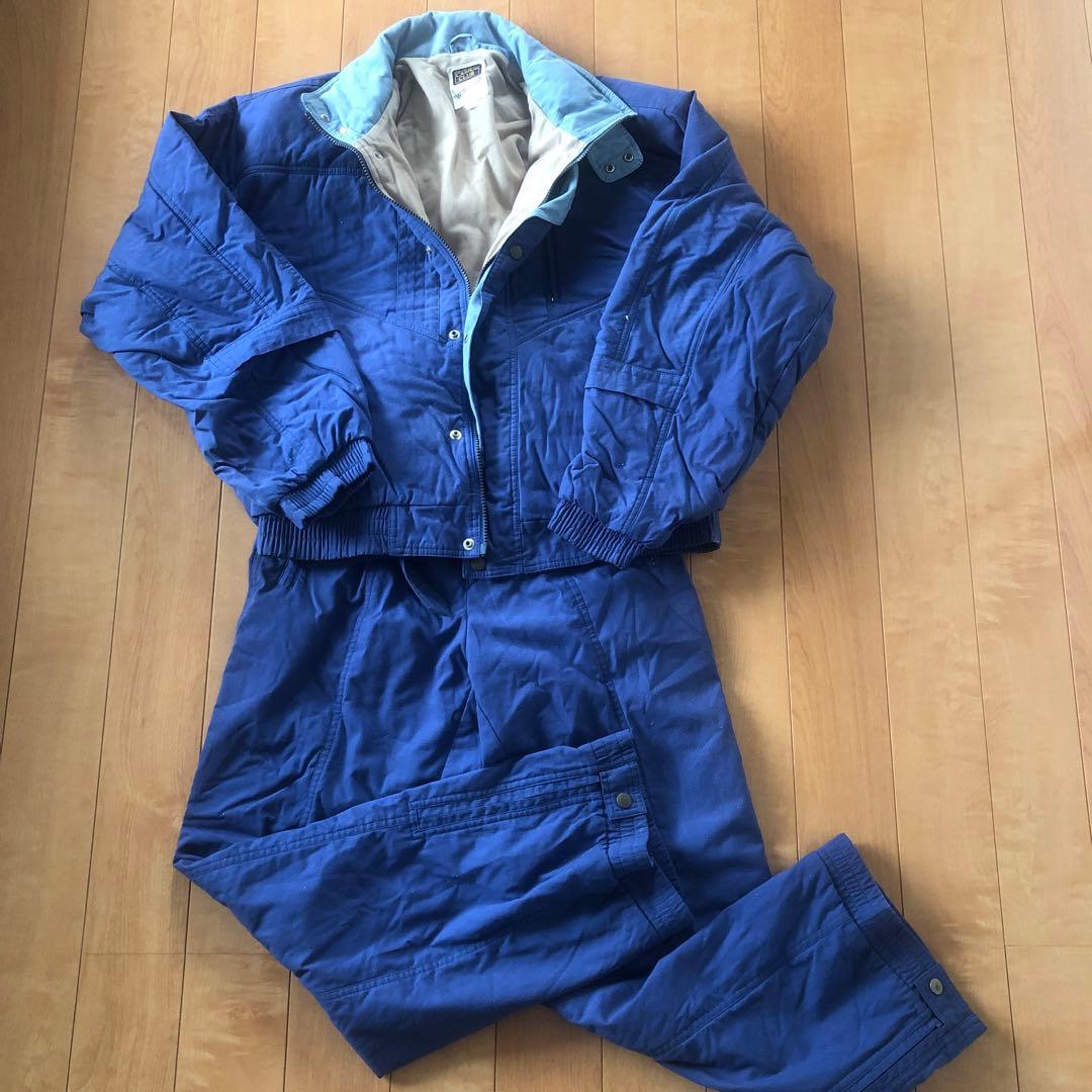 ネイビー スキーウェア M 中綿入り ジャケットとパンツセット