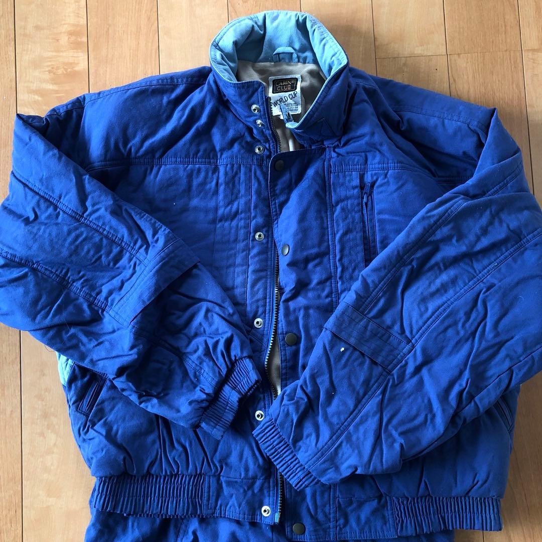 ネイビー スキーウェア M 中綿入り ジャケットとパンツセット