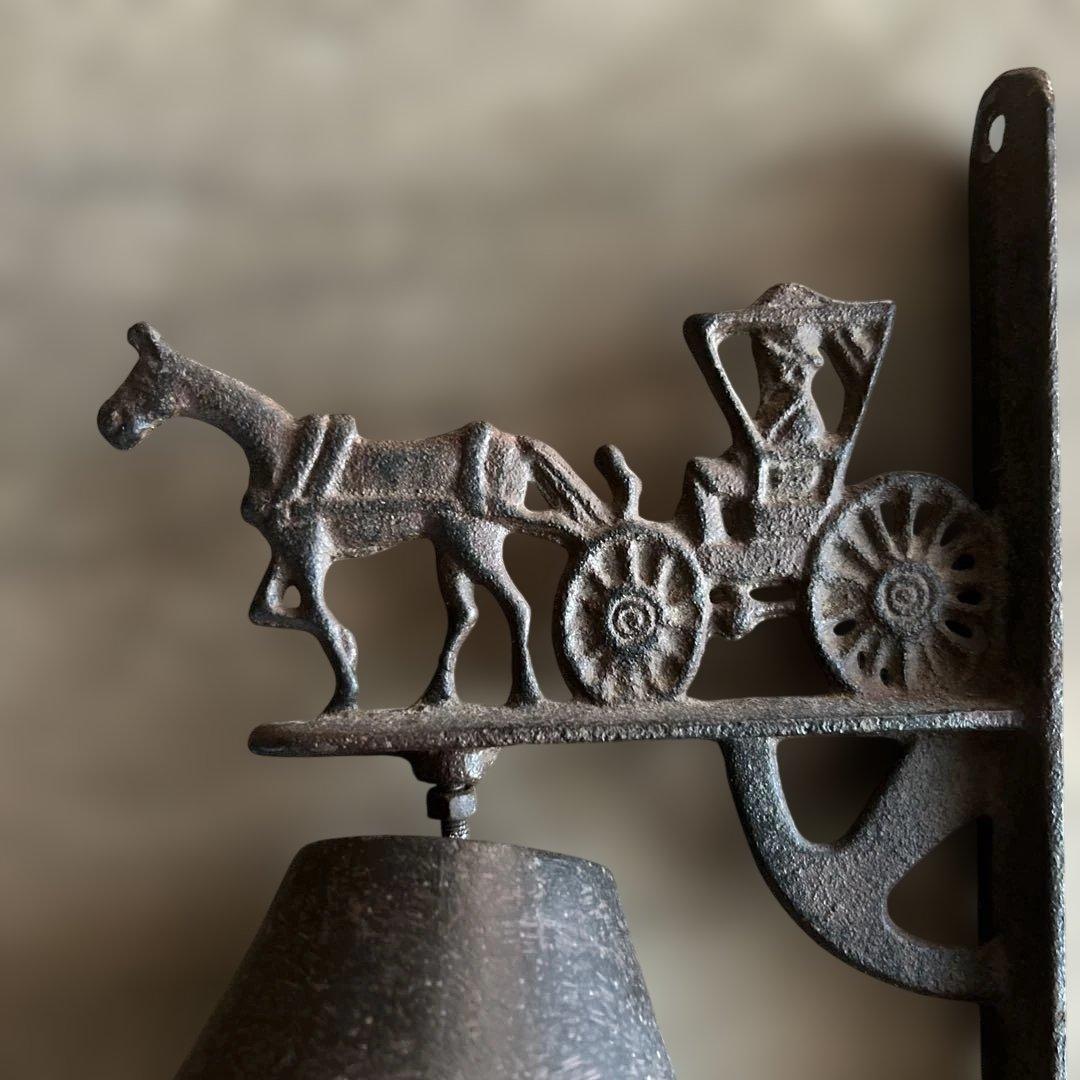 ヴィンテージ 馬車と馬のベル 鉄製