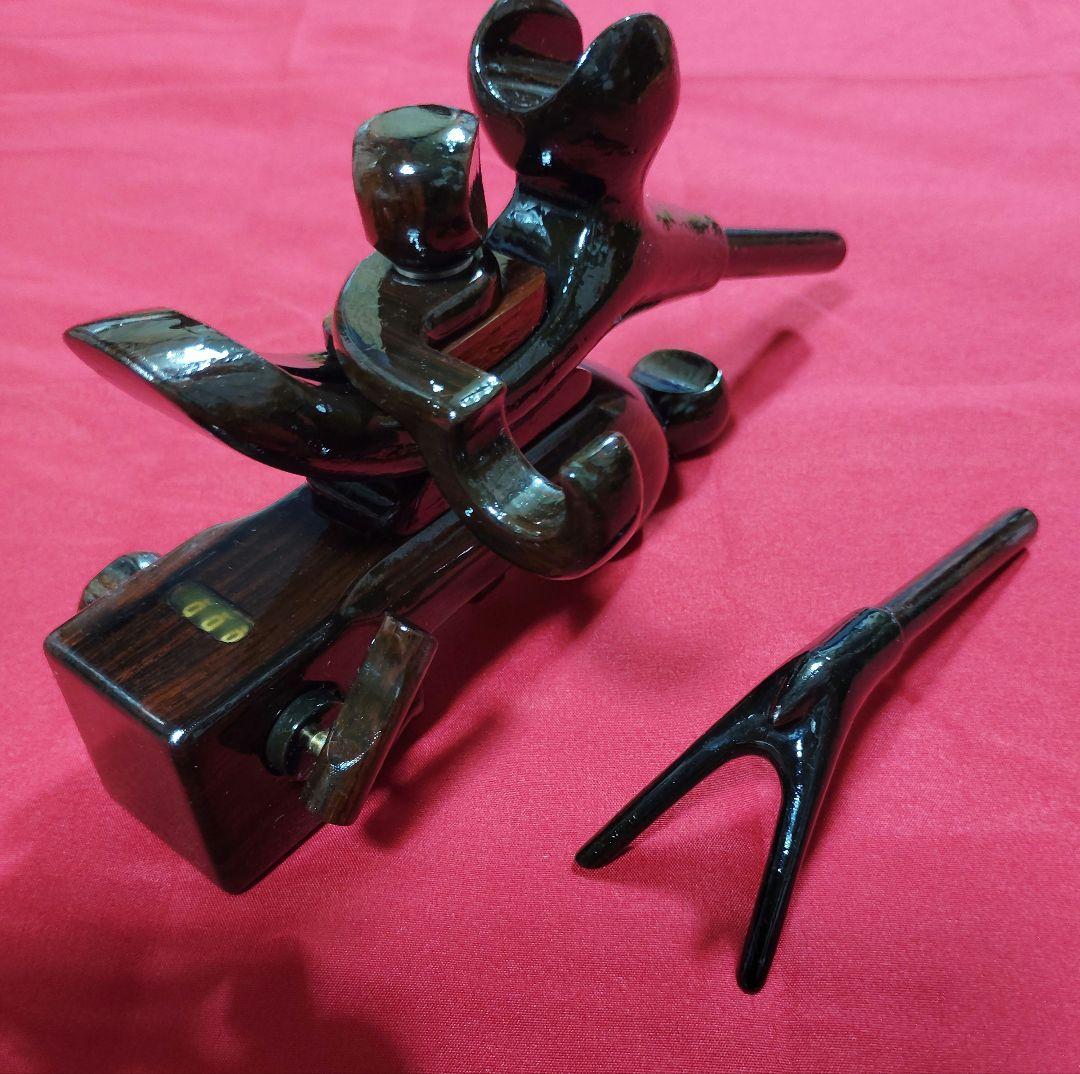 ヘラブナ釣り☆希少カウンター付き黒檀弓型万力☆竿枕付き★ラスト1点のみ★193