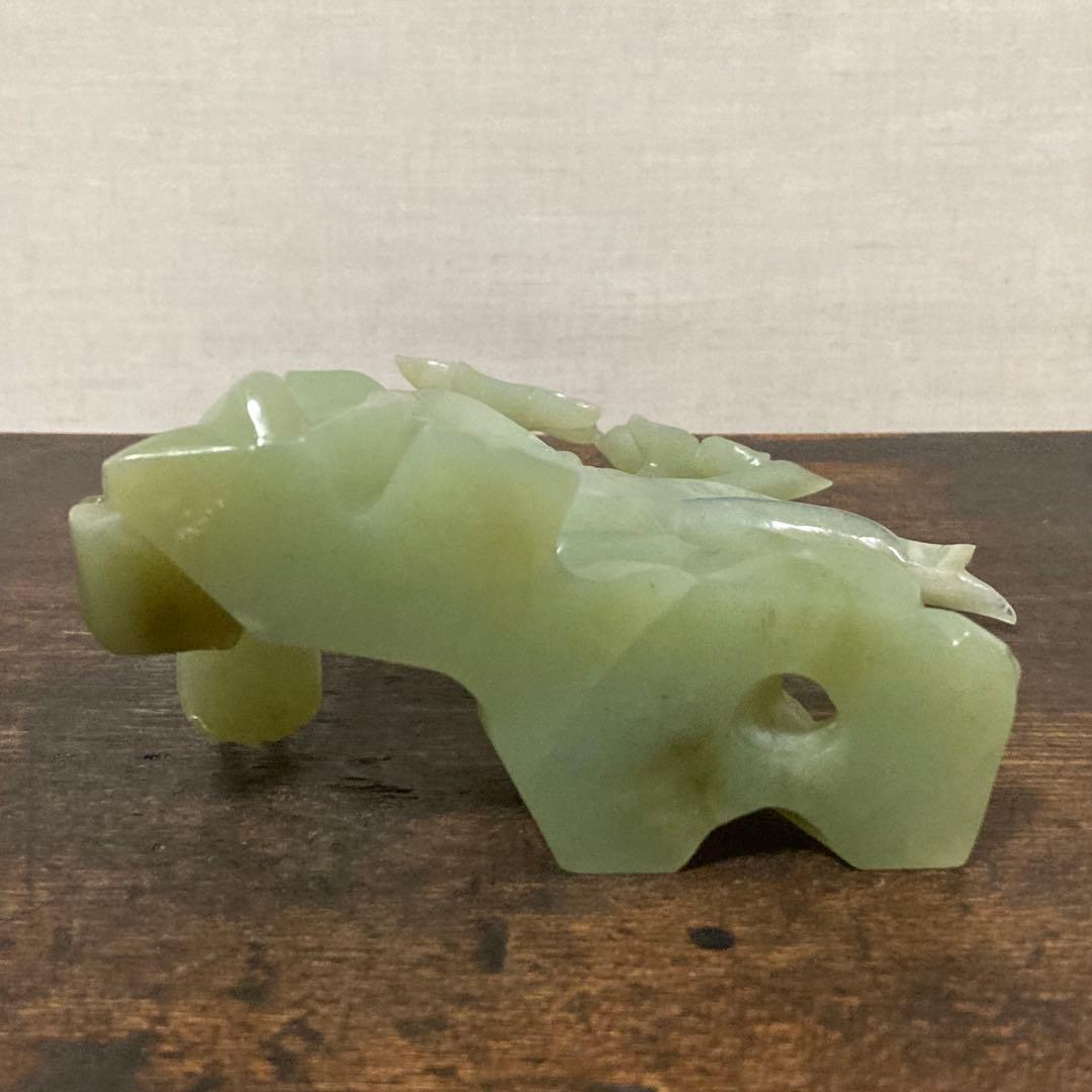 翡翠 置物 オブジェ 花 鳥 彫刻 工芸品 美術品 骨董 レトロ