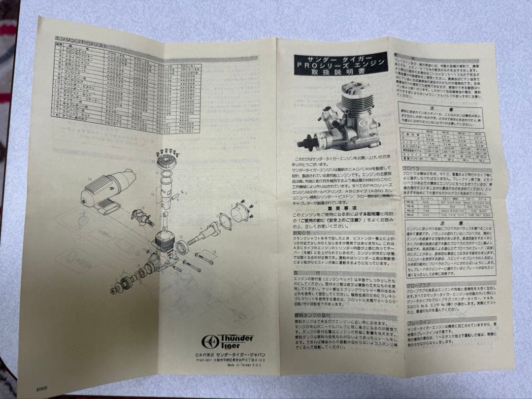 模型飛行機用エンジン サンダータイガー Thunder Tiger PROABC