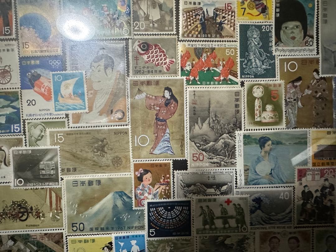 日本郵便 切手額縁 アンティーク/昭和レトロ