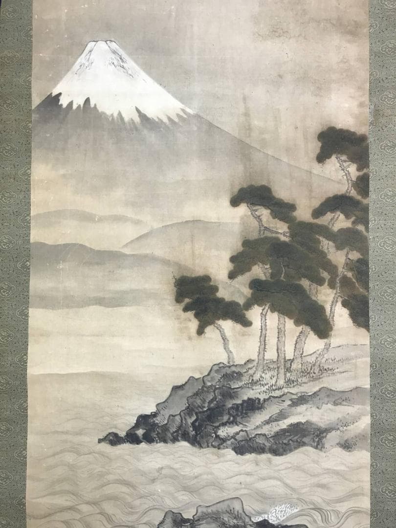 横山華山/富士山水図/山水図/掛軸/名家伝来/AE-50