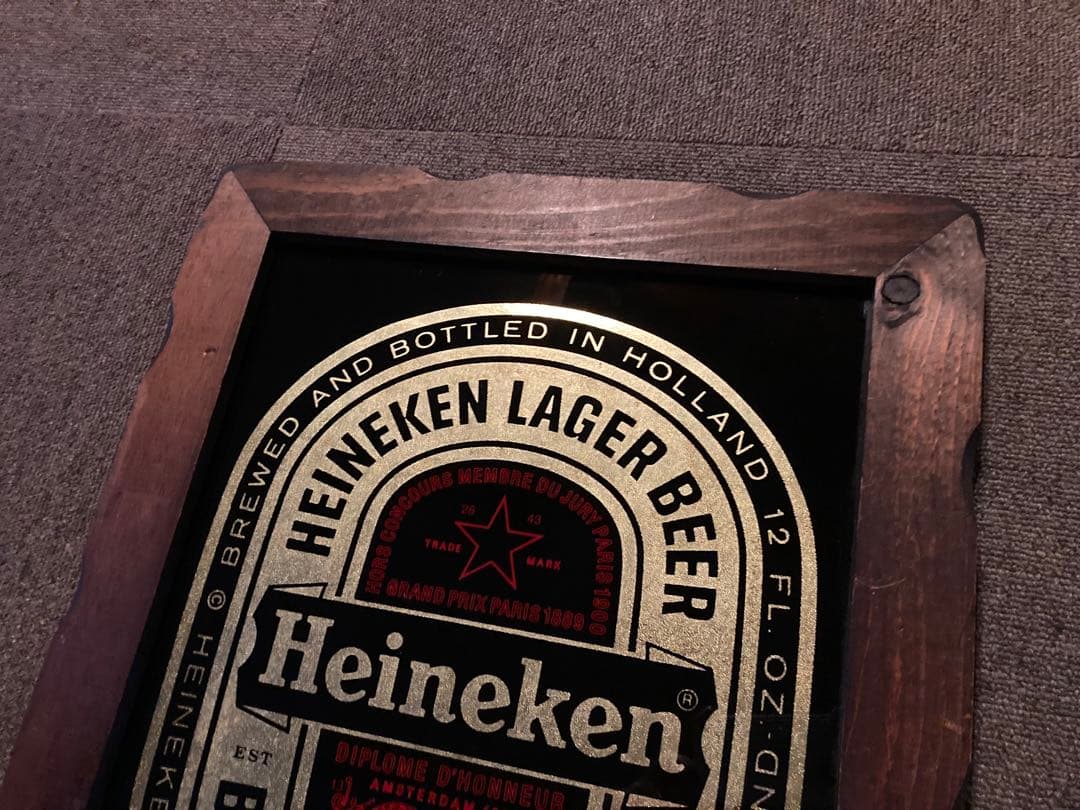 ハイネケン ビンテージ 看板 パブミラー レトロ アメリカン雑貨 バー ガレージ