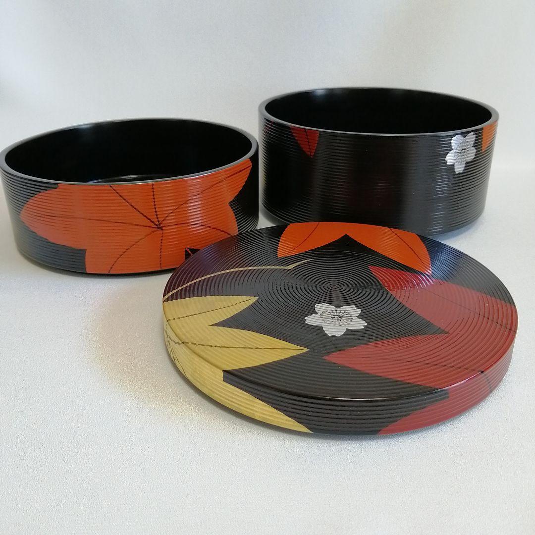 平安象彦 錦曇 木製 二段重箱 茶道具 和菓子 花見