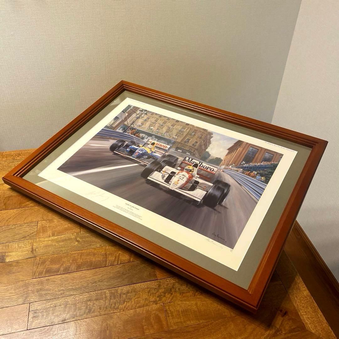 アイルトンセナ直筆サイン入りリトグラフ　FIGHT TO THE FINISH