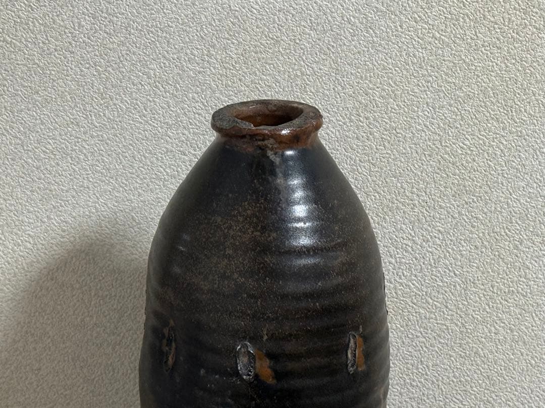 中国　宋〜遼時代　磁州窯鳥もも瓶　アンティーク　送料込み250905