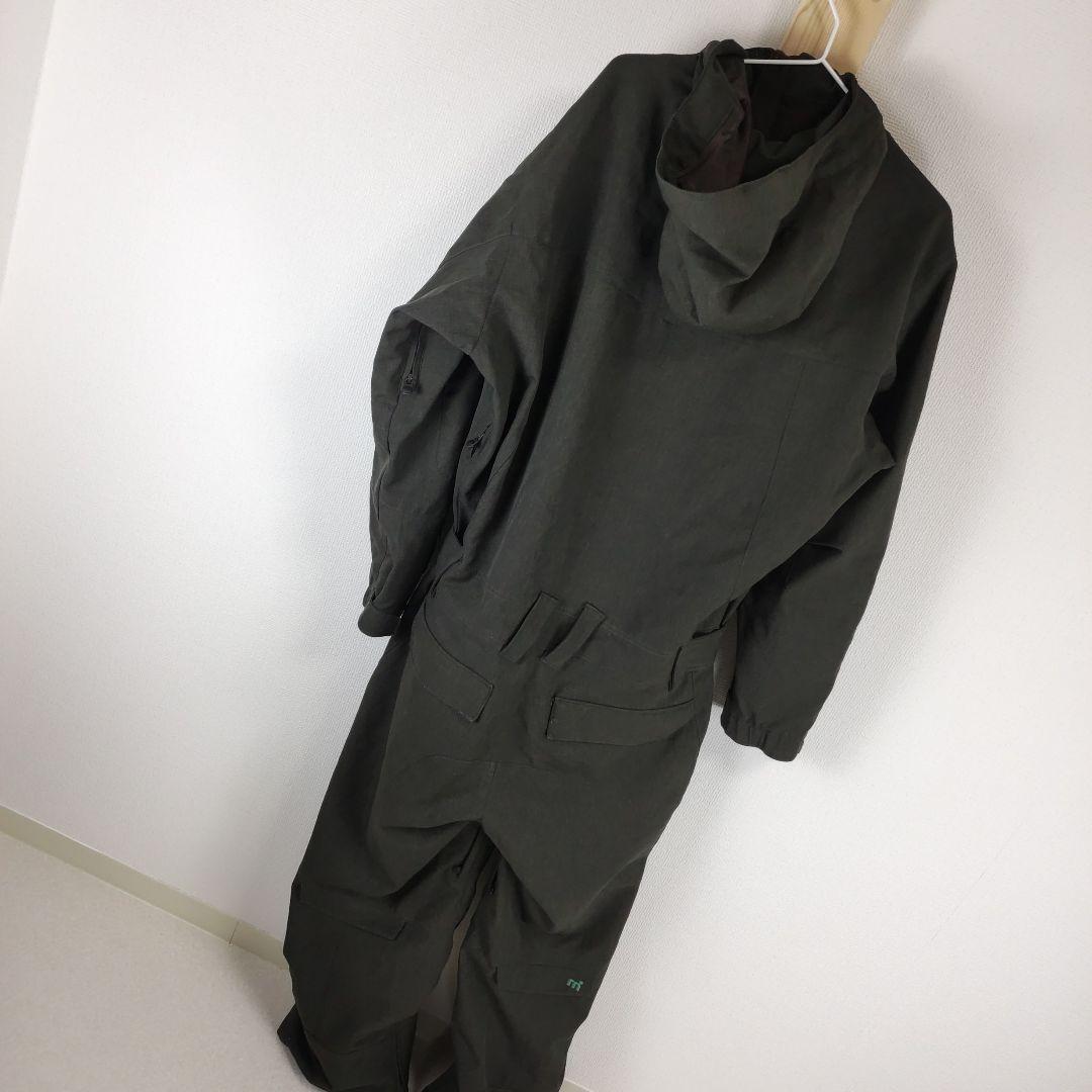 【美品】スノボウェア つなぎ Lサイズ メンズ ダークグリーン スノーボード