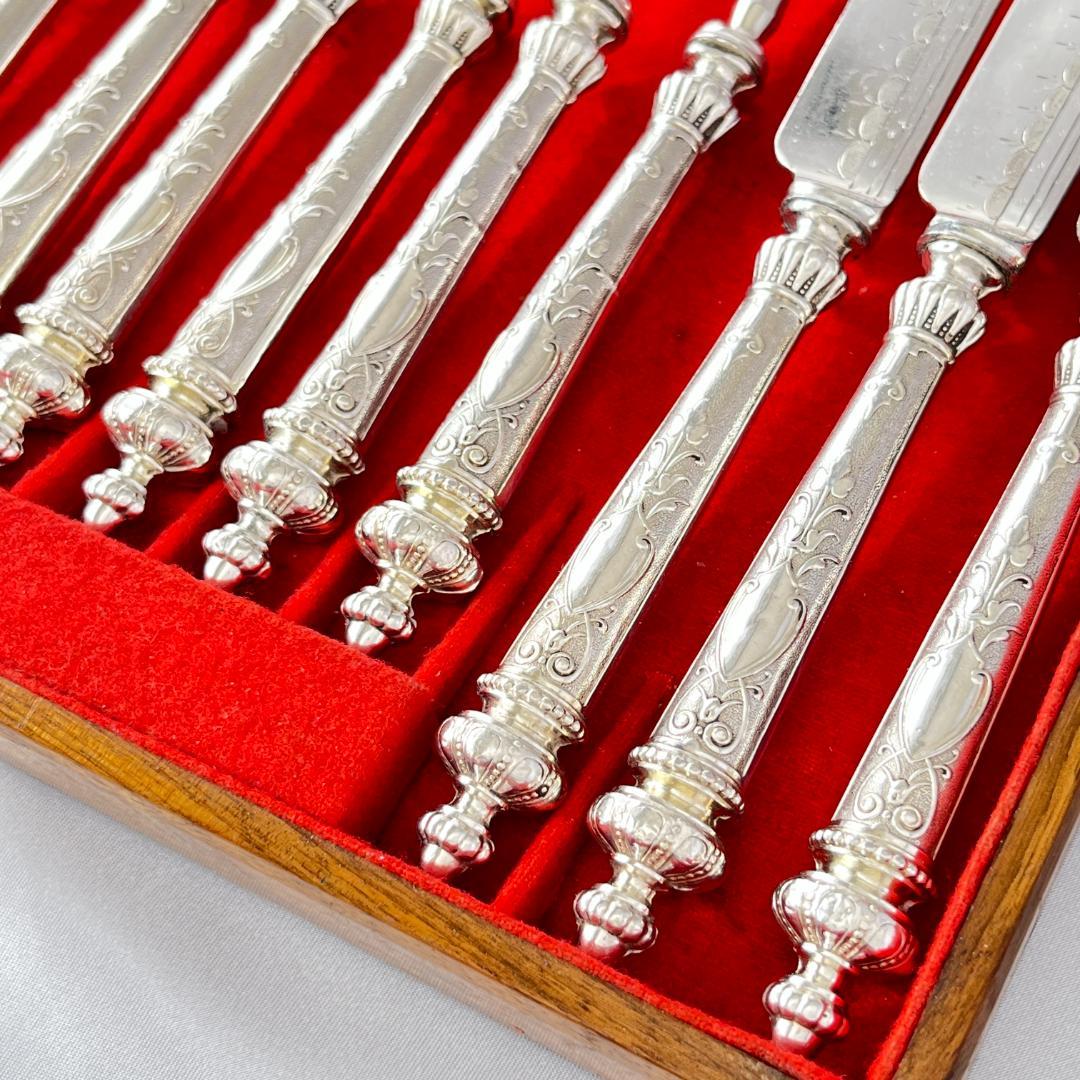 【英国】 デザート/フルーツセット ナイフ/フォーク 12本トレー