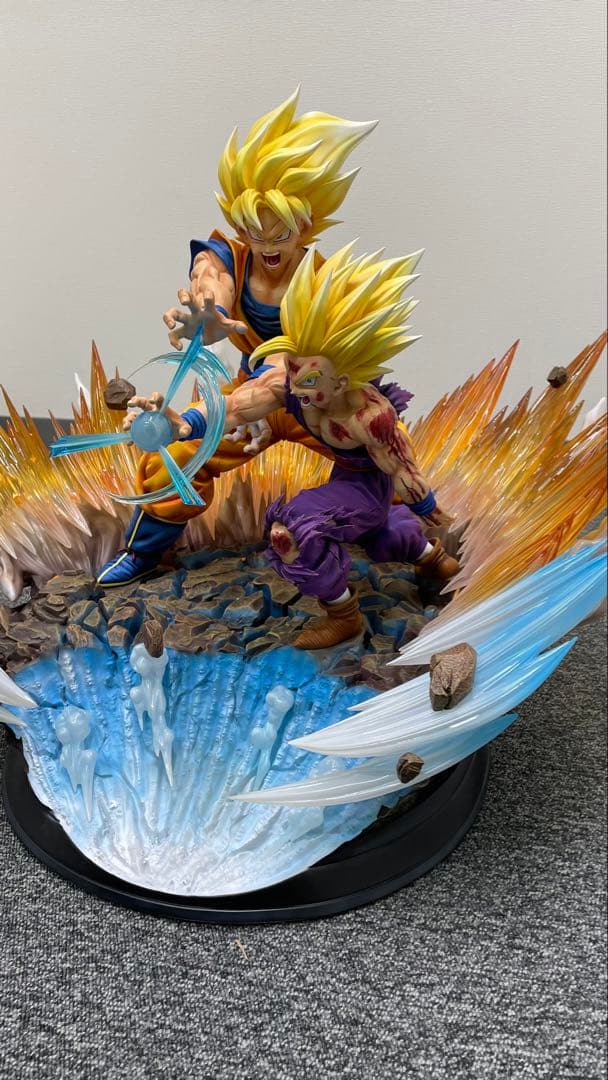 ドラゴンボール希少スタチュー1/4サイズ孫悟空&孫悟飯親子かめはめは