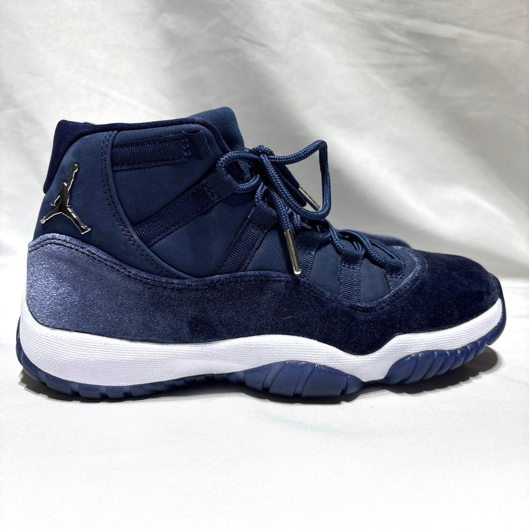 【美品】ナイキ エアジョーダン11 ミッドナイトネイビー ベルベット 25cm