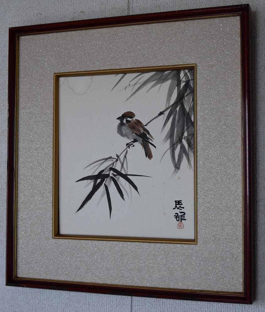 文化勲章受章作家・高山辰雄　日本画　希少作品　肉筆原画　色紙