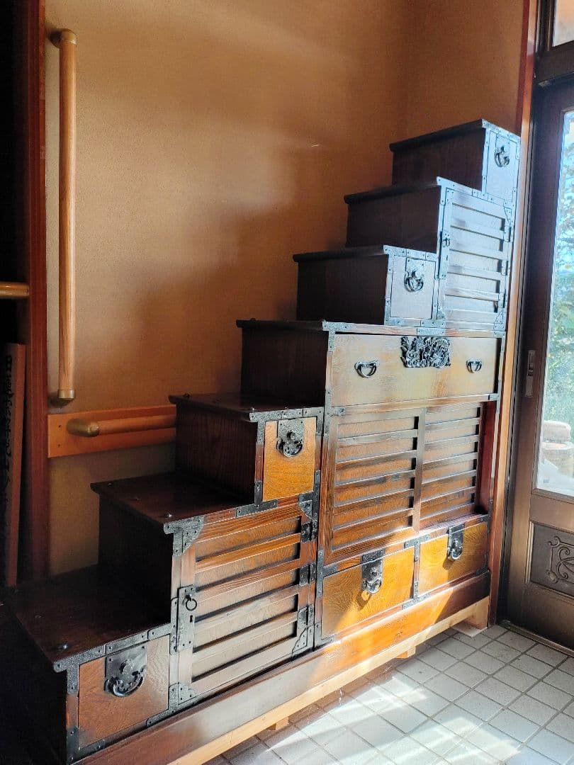 階段箪笥 両面箪笥 階段だんす 階段ダンス 和箪笥 和ダンス 時代家具 民芸家具