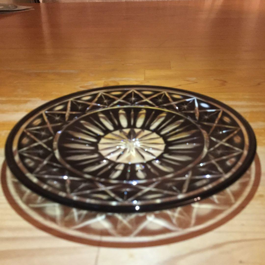 薩摩切子  黒ミニプレート